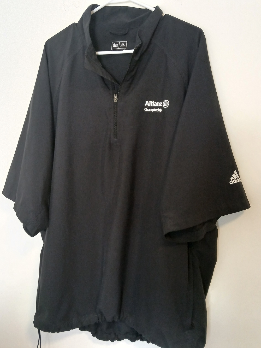 adidas Black 2xl Men's Golf Half-Zip Windbreaker with Allianz Logo